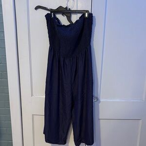 NAIF Midnight Blue Strapless Jumpsuit